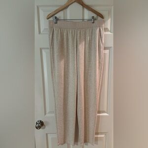 New Women’s Soft Surroundings Straight Leg‎ Lounge Comfortable Oatmeal Pants L.